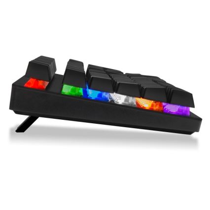 CONNECT IT CKB-3591-CS - Teclado gaming con cable LED RGB con localización checo/eslovaco marco negro y rojo