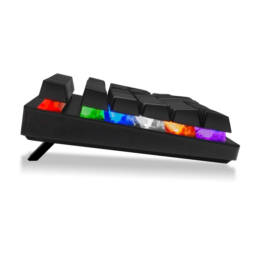 CONNECT IT CKB-3591-CS - Teclado gaming con cable LED RGB con localización checo/eslovaco marco negro y rojo
