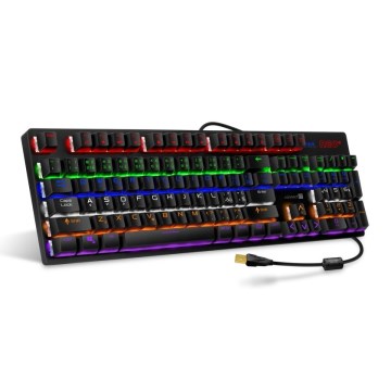 CONNECT IT CKB-3591-CS - Teclado gaming con cable LED RGB con localización checo/eslovaco marco negro y rojo