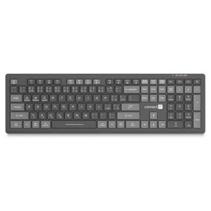 CONNECT IT CKB-5060-CS - Teclado silencioso de perfil bajo con localización checo/eslovaco 350 mAh