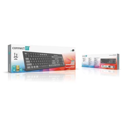 CONNECT IT CKB-5060-CS - Teclado silencioso de perfil bajo con localización checo/eslovaco 350 mAh