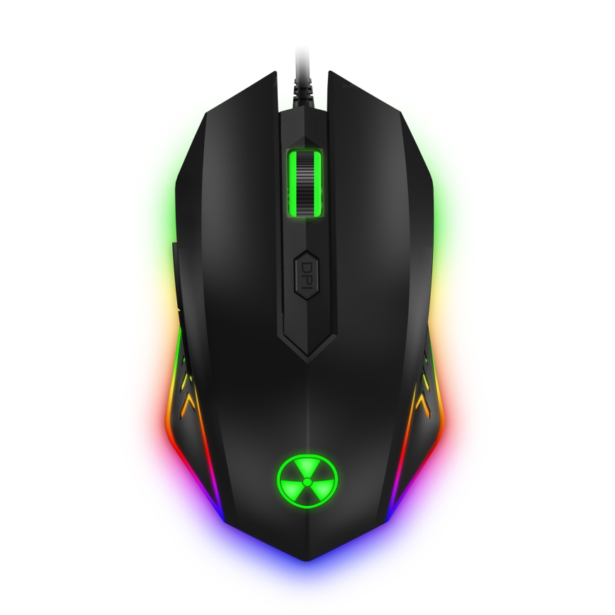 CONNECT IT CKM-3200-CS - Teclado y ratón gaming con cable LED RGB 1200/1800/2400/3600 DPI con localización checo/eslovaco negro