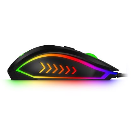 CONNECT IT CKM-3200-CS - Teclado y ratón gaming con cable LED RGB 1200/1800/2400/3600 DPI con localización checo/eslovaco negro