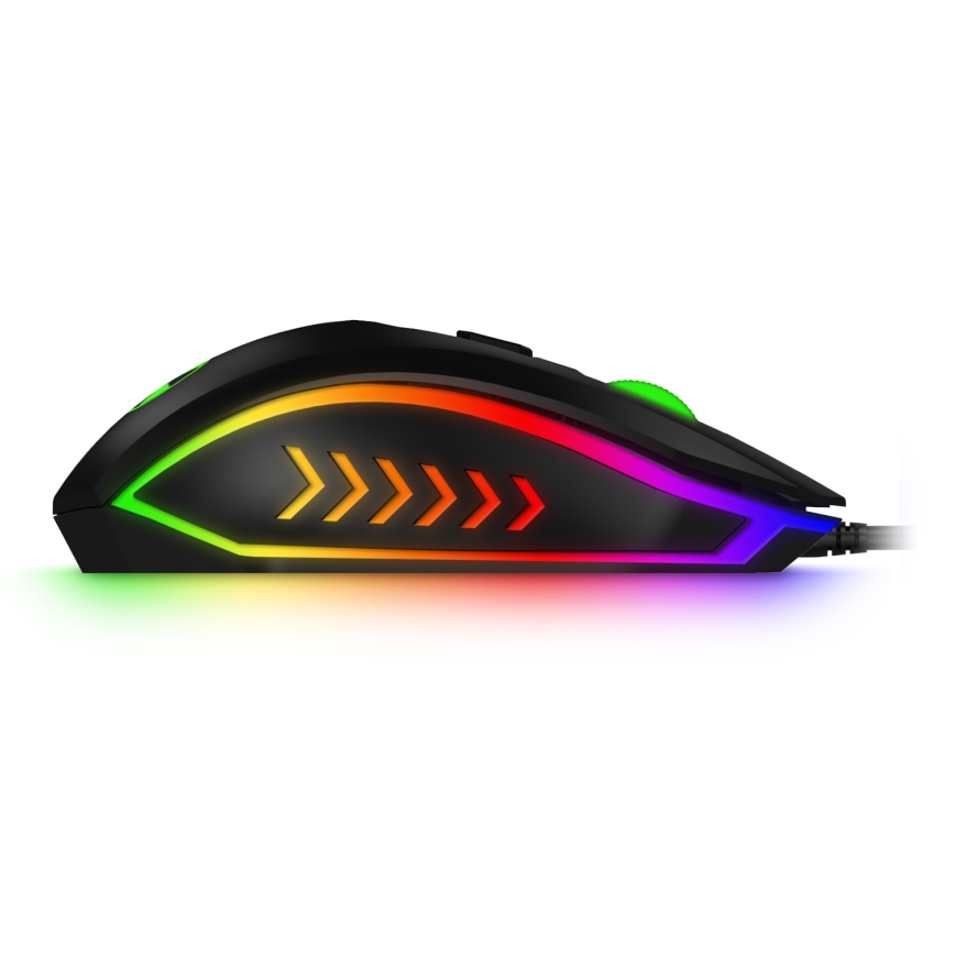 CONNECT IT CKM-3200-CS - Teclado y ratón gaming con cable LED RGB 1200/1800/2400/3600 DPI con localización checo/eslovaco negro