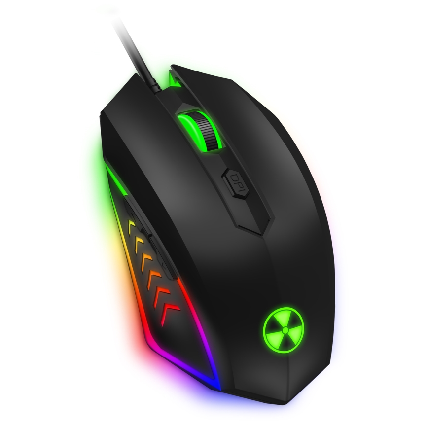 CONNECT IT CKM-3200-CS - Teclado y ratón gaming con cable LED RGB 1200/1800/2400/3600 DPI con localización checo/eslovaco negro