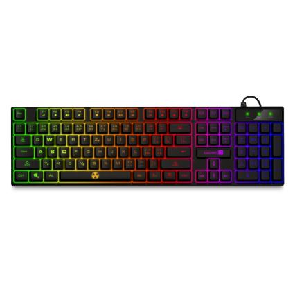 CONNECT IT CKM-3200-CS - Teclado y ratón gaming con cable LED RGB 1200/1800/2400/3600 DPI con localización checo/eslovaco negro