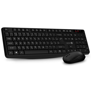 CONNECT IT CKM-4500-CS - Teclado y ratón inalámbricos 1000 DPI con localización para checo/eslovaco 1xAAA + 1xAA negro
