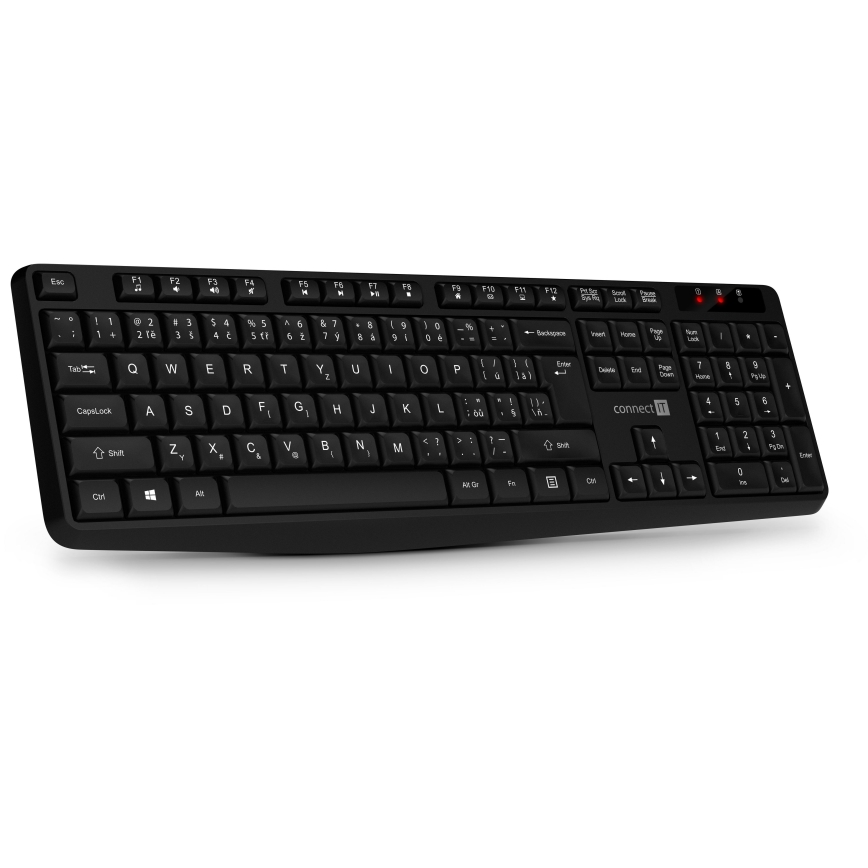 CONNECT IT CKM-4500-CS - Teclado y ratón inalámbricos 1000 DPI con localización para checo/eslovaco 1xAAA + 1xAA negro