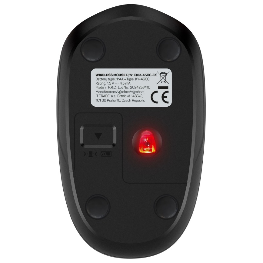 CONNECT IT CKM-4500-CS - Teclado y ratón inalámbricos 1000 DPI con localización para checo/eslovaco 1xAAA + 1xAA negro