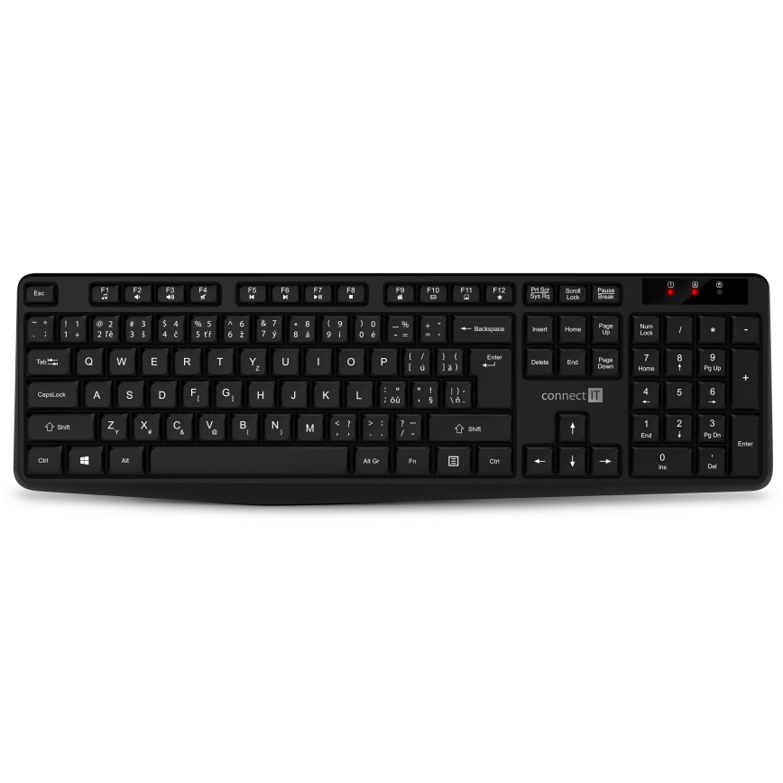 CONNECT IT CKM-4500-CS - Teclado y ratón inalámbricos 1000 DPI con localización para checo/eslovaco 1xAAA + 1xAA negro