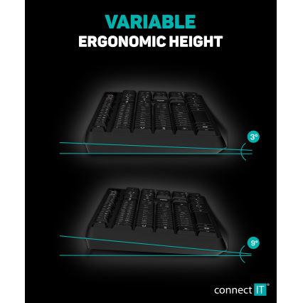CONNECT IT CKM-4500-CS - Teclado y ratón inalámbricos 1000 DPI con localización para checo/eslovaco 1xAAA + 1xAA negro