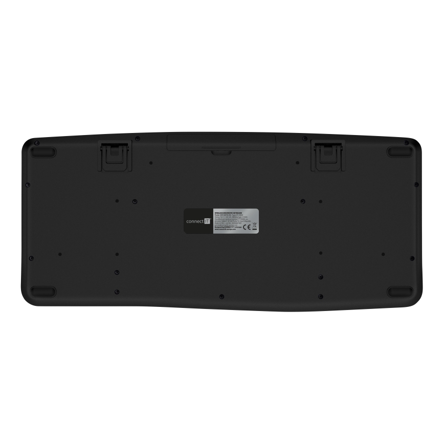 CONNECT IT CKM-6010-CS - Teclado inalámbrico ergonómico y ratón 800/1200/1600/2400 DPI con localización para checo/eslovaco 1xAA + 2xAAA negro