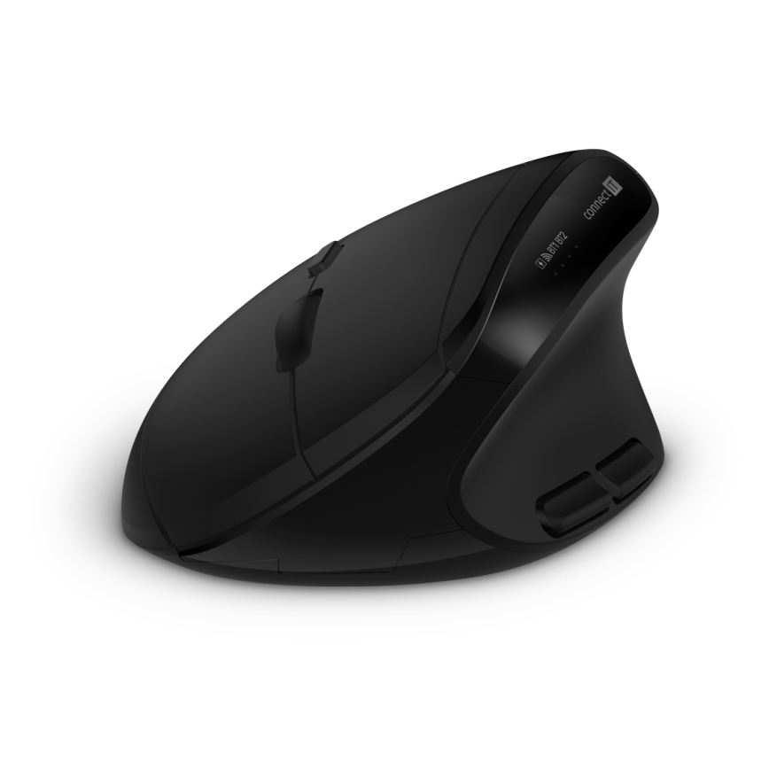 CONNECT IT CKM-6010-CS - Teclado inalámbrico ergonómico y ratón 800/1200/1600/2400 DPI con localización para checo/eslovaco 1xAA + 2xAAA negro