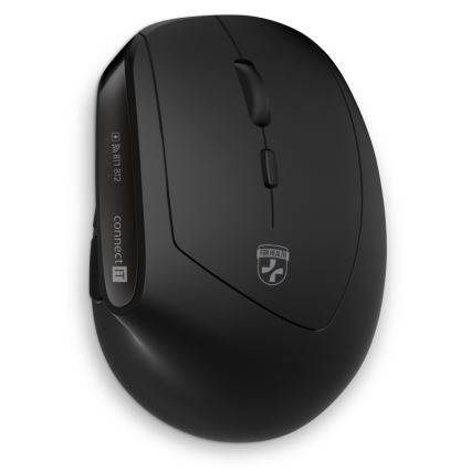 CONNECT IT CKM-6010-CS - Teclado inalámbrico ergonómico y ratón 800/1200/1600/2400 DPI con localización para checo/eslovaco 1xAA + 2xAAA negro