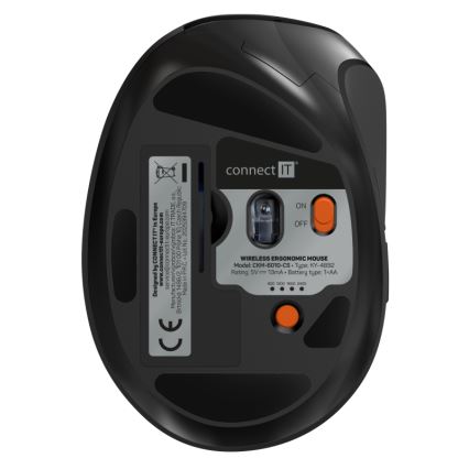 CONNECT IT CKM-6010-CS - Teclado inalámbrico ergonómico y ratón 800/1200/1600/2400 DPI con localización para checo/eslovaco 1xAA + 2xAAA negro