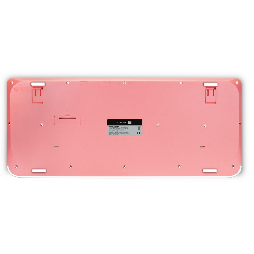 CONNECT IT CKM-7801-CS - Teclado y ratón inalámbricos 1200 DPI con localización para checo/eslovaco 1xAAA + 1xAA blanco/rosa