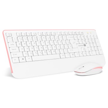 CONNECT IT CKM-7801-CS - Teclado y ratón inalámbricos 1200 DPI con localización para checo/eslovaco 1xAAA + 1xAA blanco/rosa