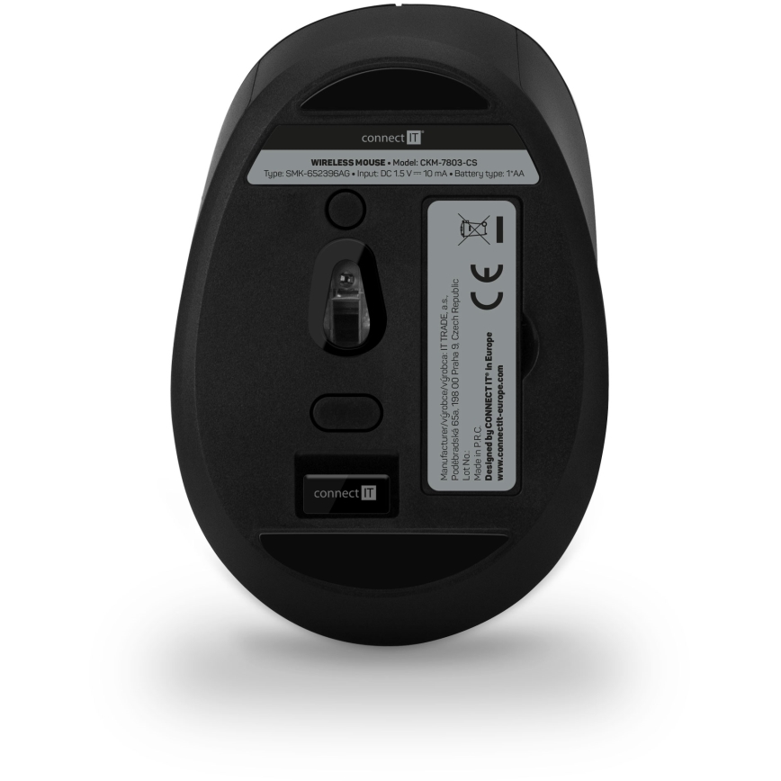CONNECT IT CKM-7803-CS - Teclado y ratón inalámbricos 1200 DPI con localización para checo/eslovaco 1xAAA + 1xAA negro