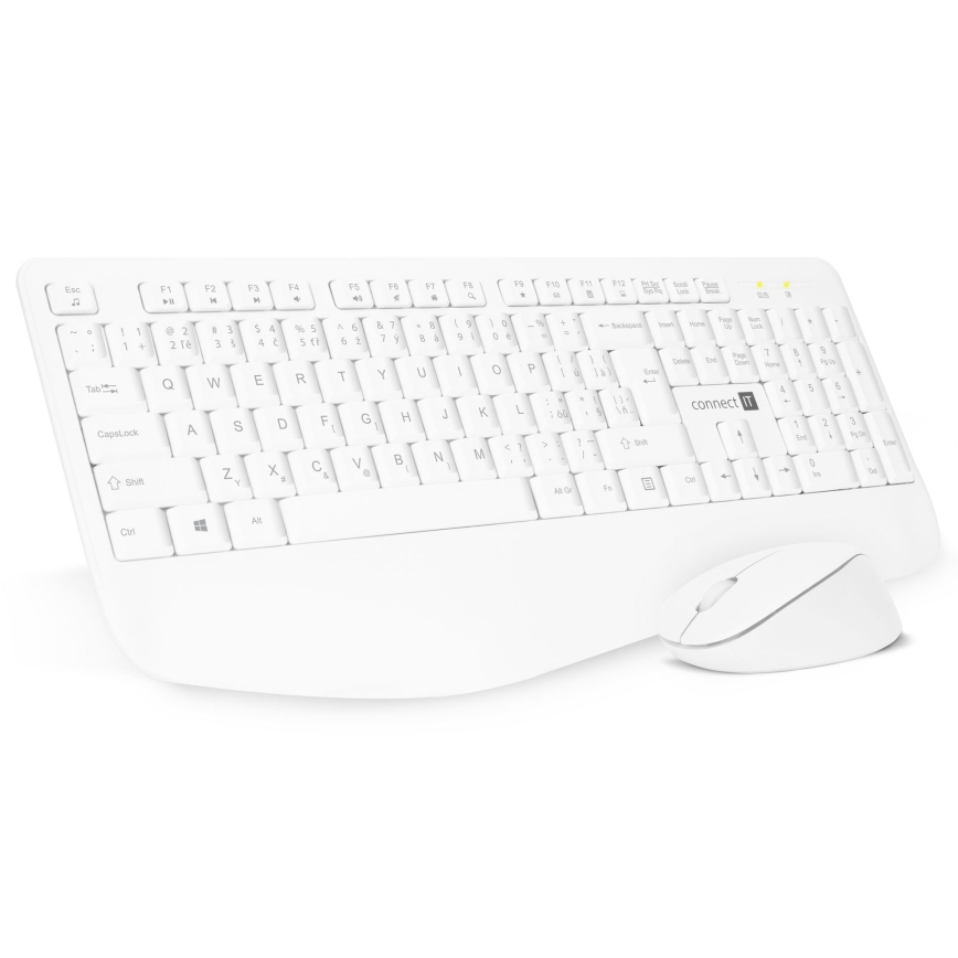 CONNECT IT CKM-7804-CS - Teclado y ratón inalámbricos 1200 DPI con localización para checo/eslovaco 1xAAA + 1xAA blanco