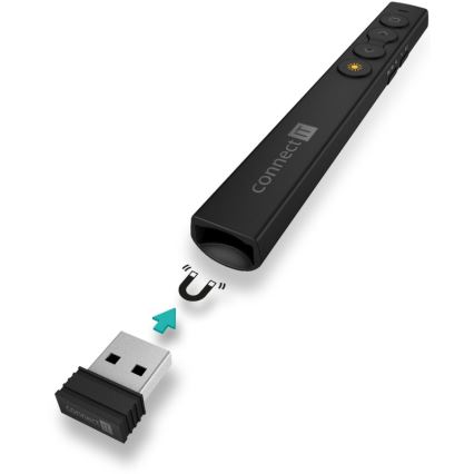 CONNECT IT CLP-2050-BK - Presentador inalámbrico con puntero láser 1xAAA