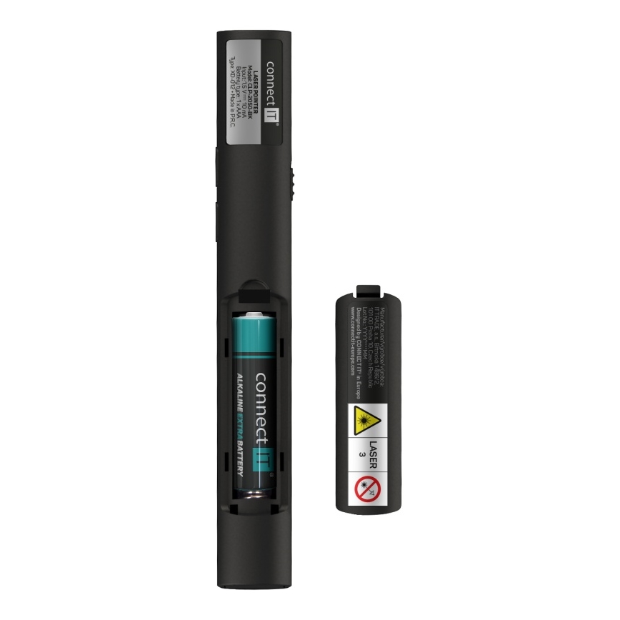 CONNECT IT CLP-2050-BK - Presentador inalámbrico con puntero láser 1xAAA