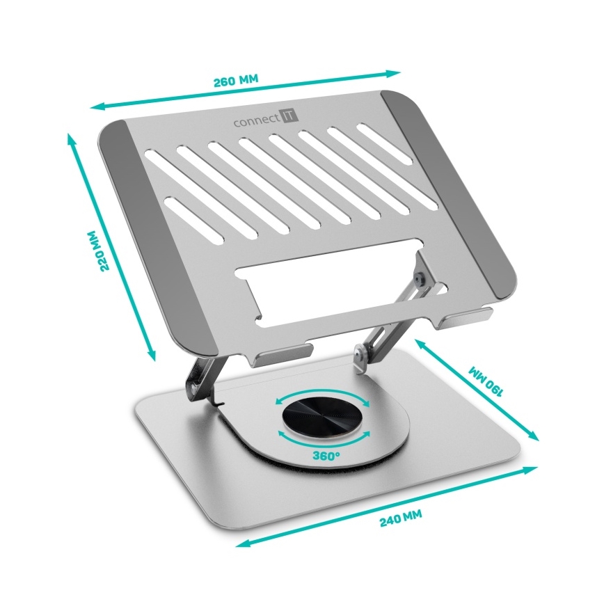 CONNECT IT CMF-2100-SL - Soporte giratorio para portátil plata