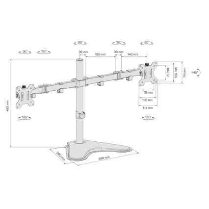 CONNECT IT CMF-3204-BK - Soporte universal para 2 monitores 13-32” negro