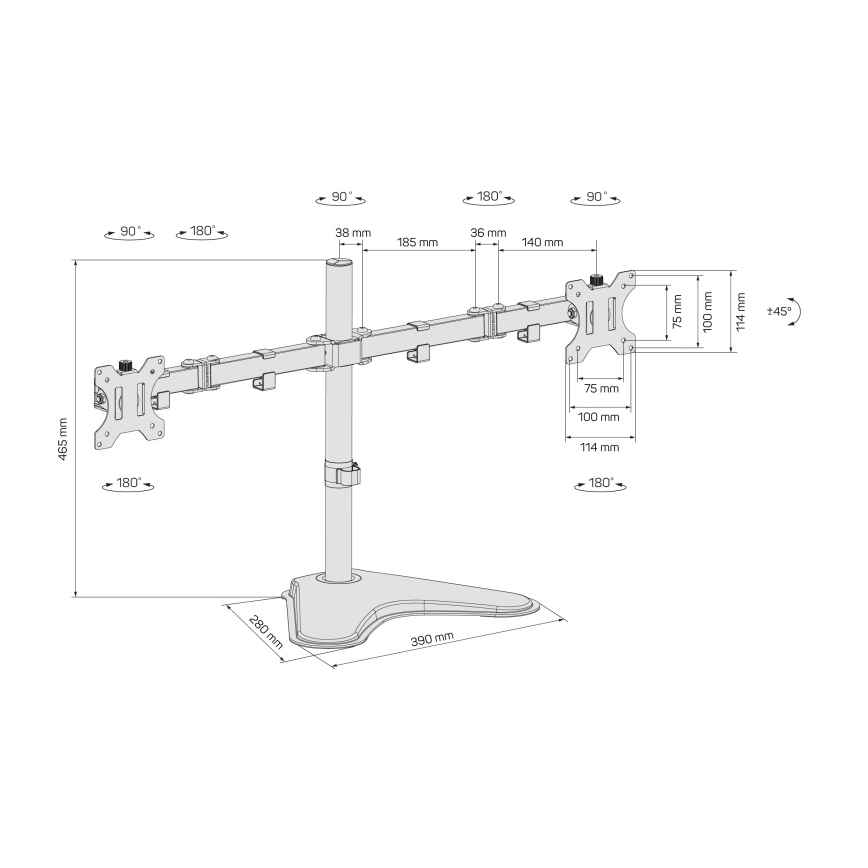 CONNECT IT CMF-3204-BK - Soporte universal para 2 monitores 13-32” negro