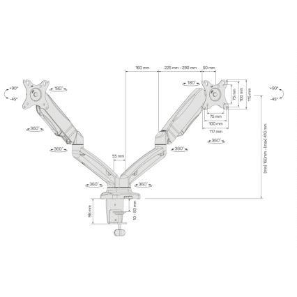 CONNECT IT CMF-3207-BK - Soporte universal para 2 monitores 13-27” negro