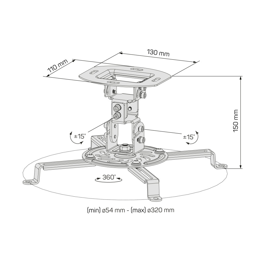 CONNECT IT CMF-6020-BK - Soporte de techo para proyector negro