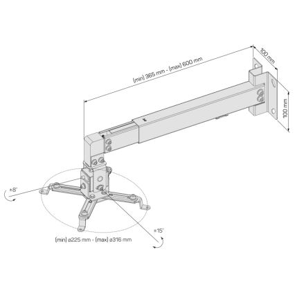 CONNECT IT CMF-7020-SL - Soporte de pared para proyector plata