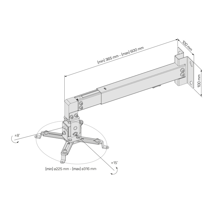 CONNECT IT CMF-7020-SL - Soporte de pared para proyector plata
