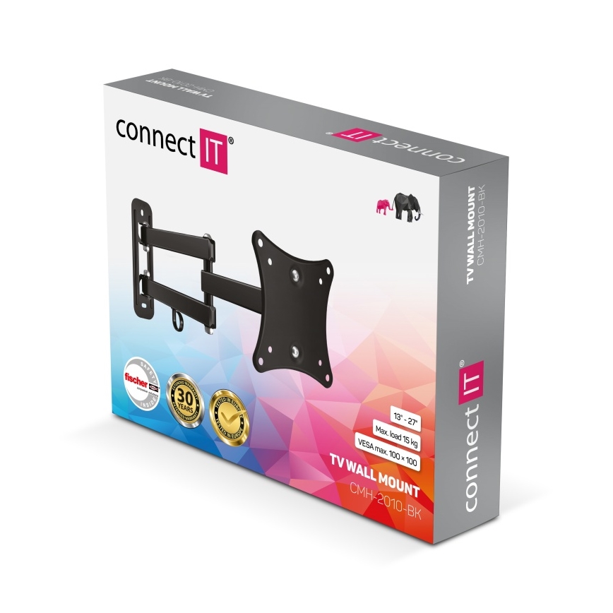 CONNECT IT CMH-2010-BK - Soporte de pared para TV 13-27” negro
