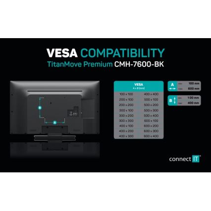 CONNECT IT CMH-7600-BK - Soporte de pared para TV 32-70” negro