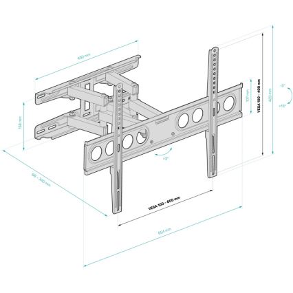 CONNECT IT CMH-7600-BK - Soporte de pared para TV 32-70” negro