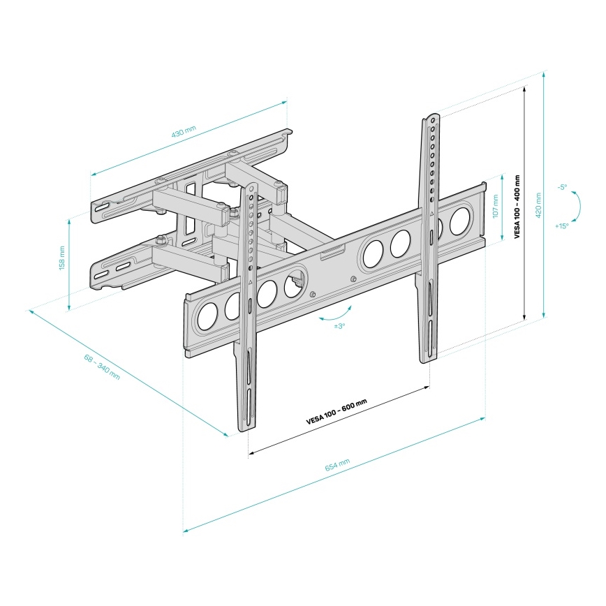 CONNECT IT CMH-7600-BK - Soporte de pared para TV 32-70” negro