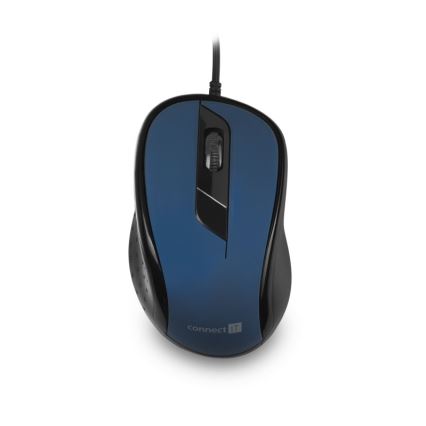 CONNECT IT CMO-1200-BL - Ratón con cable 1000 DPI negro/azul