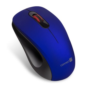 CONNECT IT CMO-2230-BL - Ratón inalámbrico silencioso MUTE 1200 DPI 1xAA negro/azul