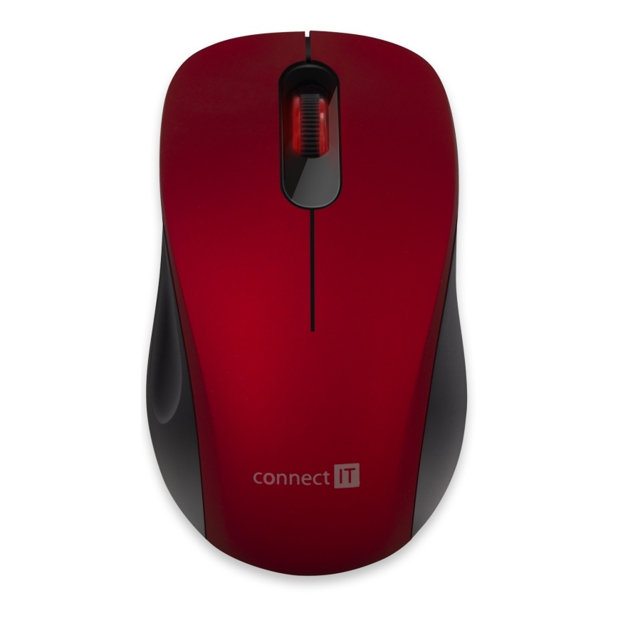 CONNECT IT CMO-2230-RD - Ratón inalámbrico silencioso MUTE 1200 DPI 1xAA negro/rojo