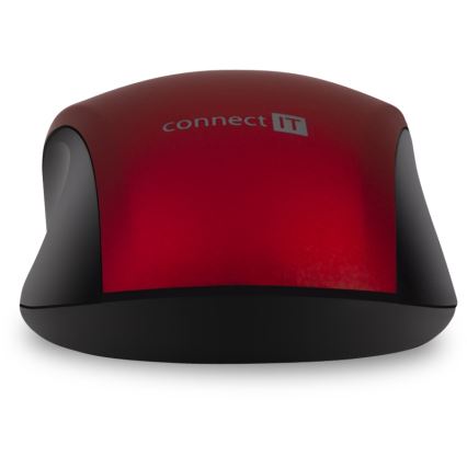 CONNECT IT CMO-2230-RD - Ratón inalámbrico silencioso MUTE 1200 DPI 1xAA negro/rojo