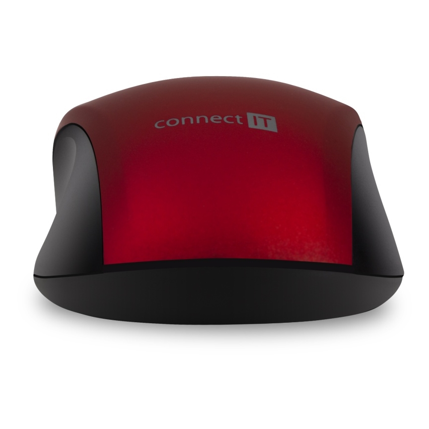 CONNECT IT CMO-2230-RD - Ratón inalámbrico silencioso MUTE 1200 DPI 1xAA negro/rojo