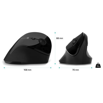 CONNECT IT CMO-2700-BK - Ratón ergonómico inalámbrico 800/1200/1600 DPI 1xAA negro