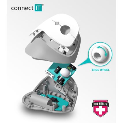 CONNECT IT CMO-2700-WH - Ratón ergonómico inalámbrico 800/1200/1600 DPI 1xAA blanco