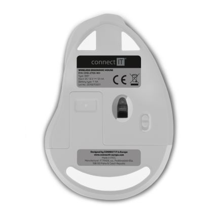 CONNECT IT CMO-2700-WH - Ratón ergonómico inalámbrico 800/1200/1600 DPI 1xAA blanco