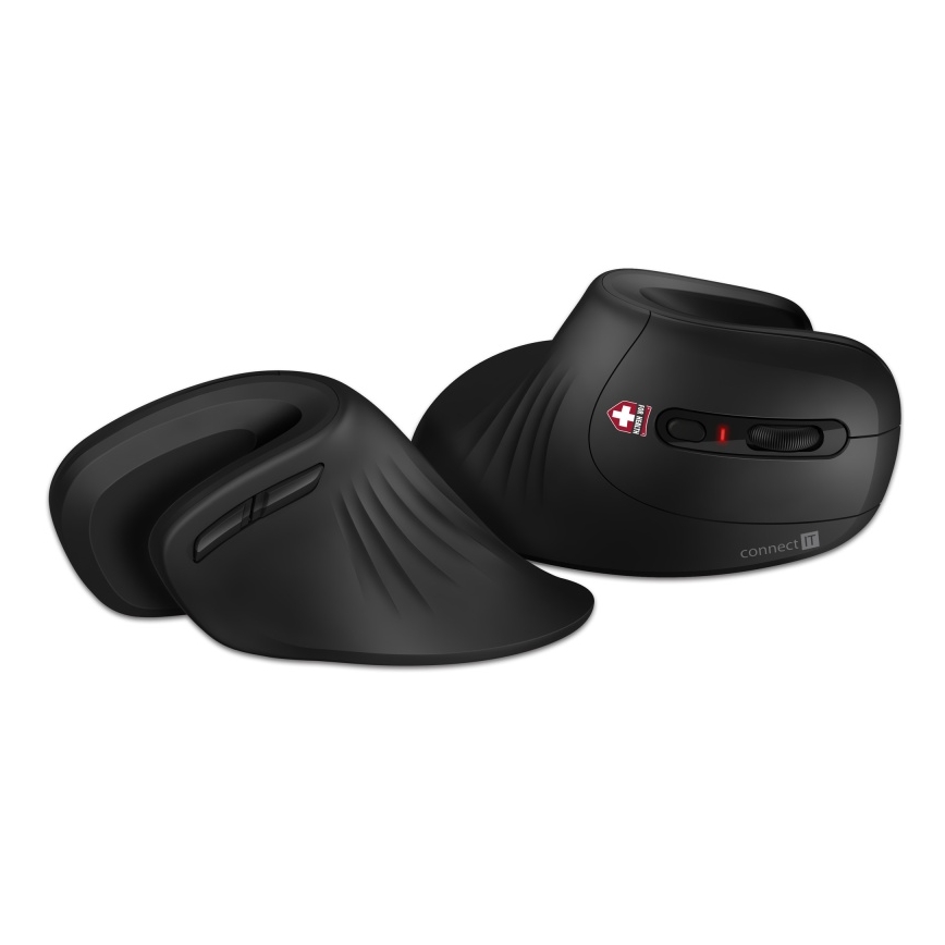 CONNECT IT CMO-2900-BK - Ratón ergonómico inalámbrico 800/1200/1600 DPI 1xAA negro