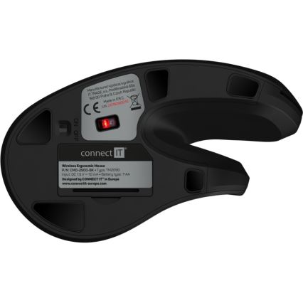 CONNECT IT CMO-2900-BK - Ratón ergonómico inalámbrico 800/1200/1600 DPI 1xAA negro