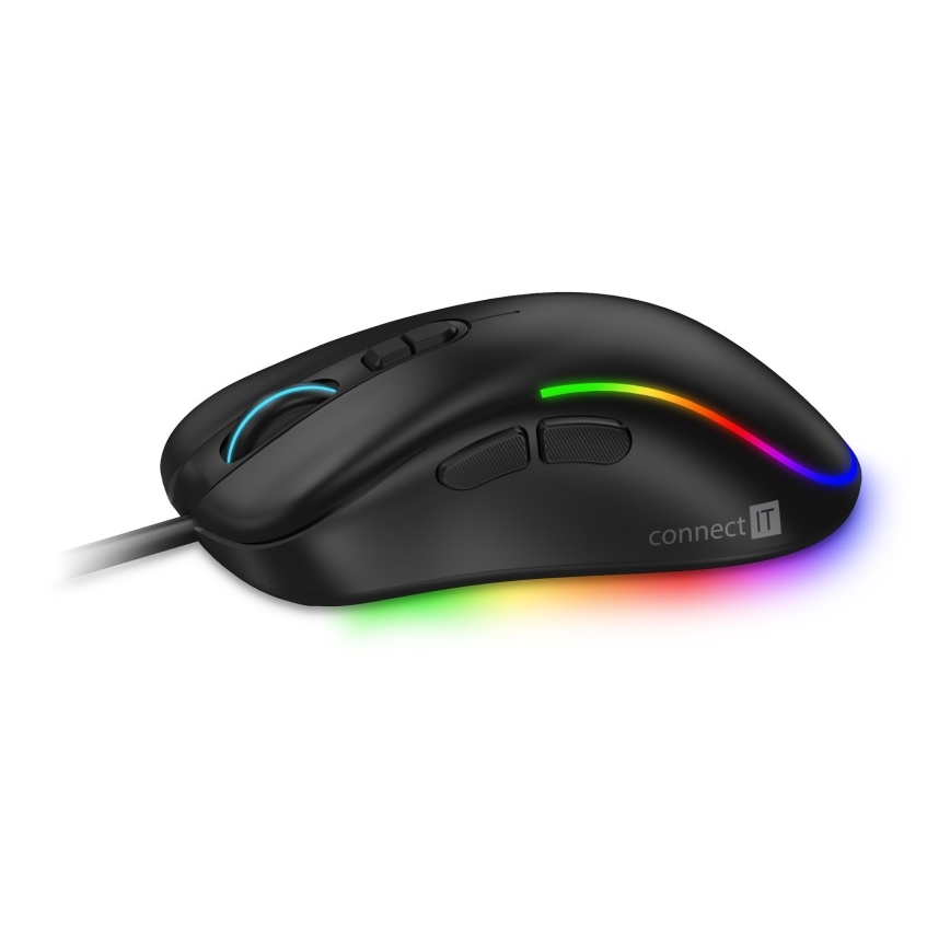CONNECT IT CMO-3589-BK - LED RGB Ratón gaming con cable 200-7200 DPI negro