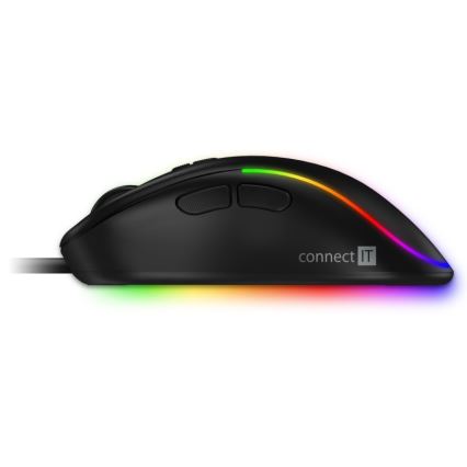 CONNECT IT CMO-3589-BK - LED RGB Ratón gaming con cable 200-7200 DPI negro
