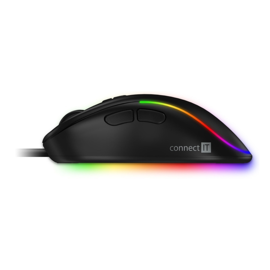 CONNECT IT CMO-3589-BK - LED RGB Ratón gaming con cable 200-7200 DPI negro