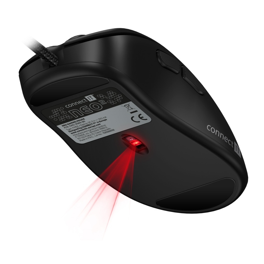 CONNECT IT CMO-3589-BK - LED RGB Ratón gaming con cable 200-7200 DPI negro